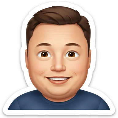 overweight happy realistic elon musk sticker