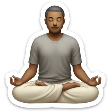 A man in the lotus pose practicing yoga, exuding tranquility and focus. sticker