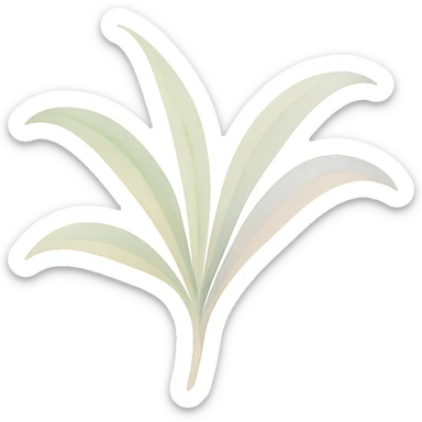 a spider plant leaf with a gentle gradient, watercolor style, delicate brush strokes, soft colors, smooth color transition sticker