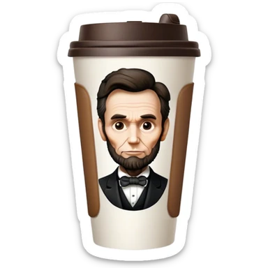 Abraham Lincoln if he were a to-go cup of coffee sticker