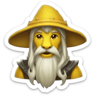 Yellow dragonborn wizard sticker