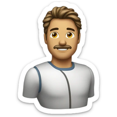 Hombre mayor con poco pelo sticker