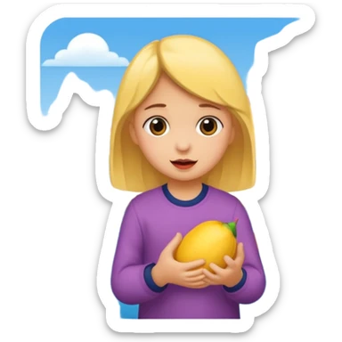 Una niña besando un niño en la boca sticker