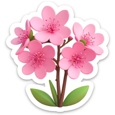 pink cherry blossom flower sticker