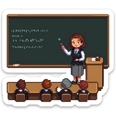 teacher giving a lecture sticker