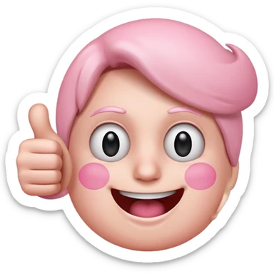 tums up with smiley face looking shock just the hand sticker