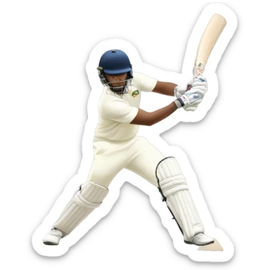 a batsman hitting a six in cricket sticker