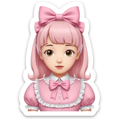 Fiyonklu ve pembe lolita giyen erkek çiz sticker