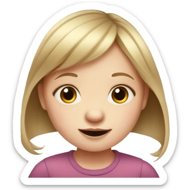 realistic portrait of girl with doewns sticker