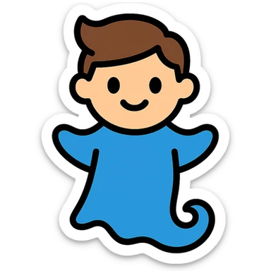 ghost boy icon sticker