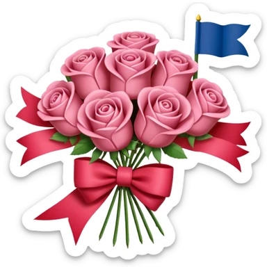 SPAM MEAT rose bouquet tied in a french flag bow sticker