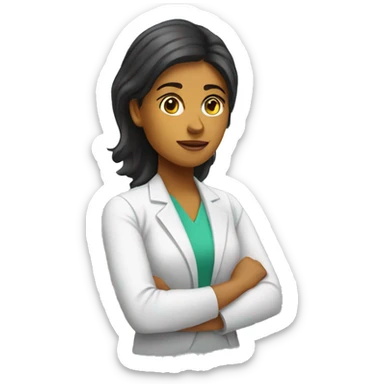 a female therapist thinking sticker