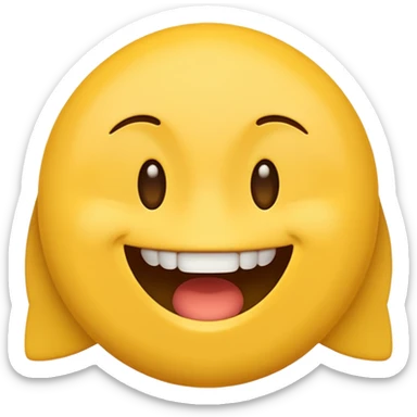 create an like yellow emoji that looks teally relaxed and smiles more on one site than another like one part of the mouth is wider up then the other. ONE part of the mouth should smile more then the other party sticker