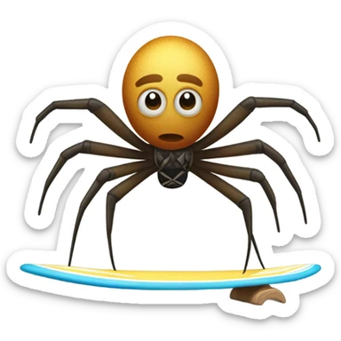 A spider on a surfboard  sticker