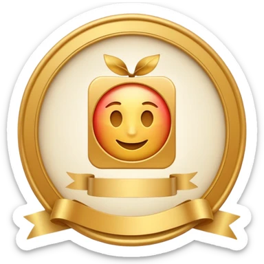 Apple iOS emoji style certificate icon, white document with rounded corners, gold seal and ribbon, soft gradients, glossy 3D emoji look, minimal, clean, centered, transparent background sticker