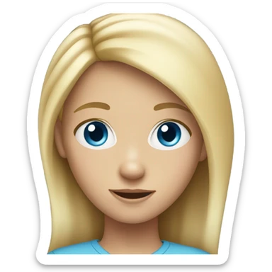 10 year old girl with blond hair and blue eyes sticker