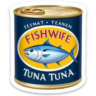 Create a logo using the Fishwife tinned tuna packaging and color scheme.  Wording should read: "The Fishwife Founder Feast 2025" sticker