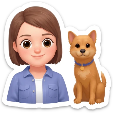 Girl with pets sticker