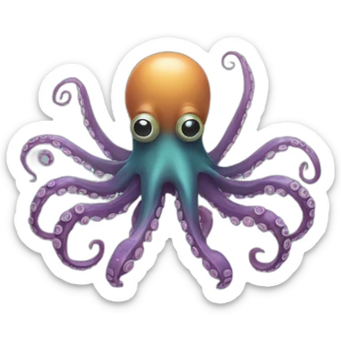 an octopus with robotic arms sticker
