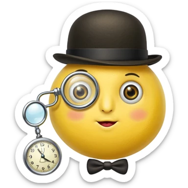 A lemon sporting a mini bowler hat and monocle.
































 sticker