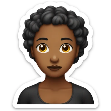 Black femme frowning sticker
