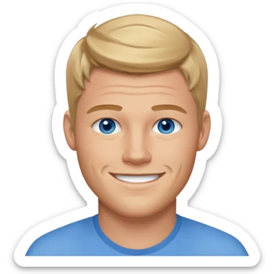 Smiling Trevor Donovan with blue eyes sticker