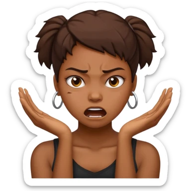 black girl grabbing neck mad sticker