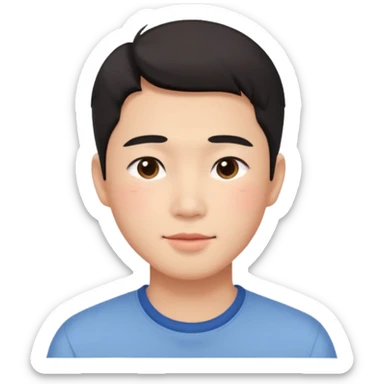 Gorgeous romantic Asian anime gentle man with blushing face aesthetic trending style outside sticker