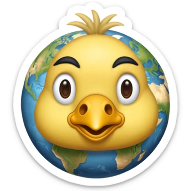 Une autruche la tête dans la terre  sticker