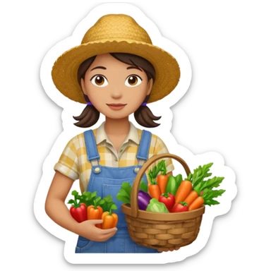 female farmer sticker