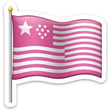 pink american flag without flagpole, pink and white stripes and dark pink background with white stars sticker