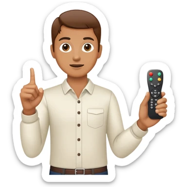 holding a remote control point away sticker