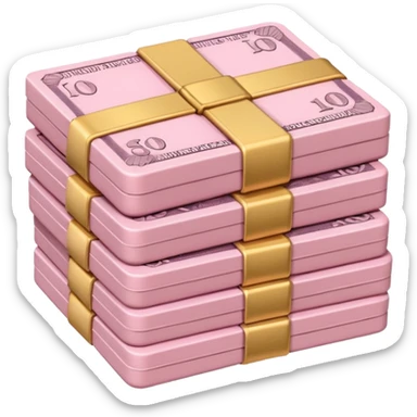 baby pink stack of British pounds\ sticker