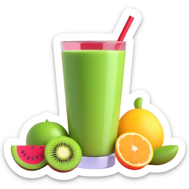 fresh green smoothie with fruits sticker
