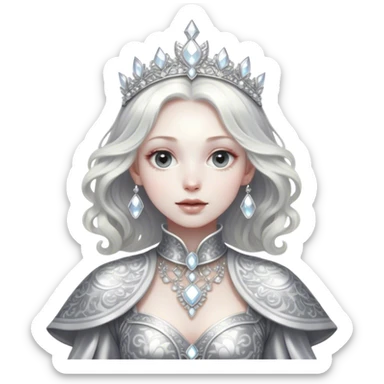 Cinematic, Ultra realistic 32k HD, Breathtaking piece of art, rim lighting, hauntingly beautiful art, mostly greyscale, Balanced features, highly detailed digital artwork, glowing with silver light, glowing, high shine, deviant adoptable, highly detailed clothing, remembrance, a painting of white silver, fanciful, enchanting, ghostly, embodying the essence of both reality and fantasy, dreamy, dreamy glow, optical illusion, immaculate composition, complex pose, air composition. The image is so lifelike that it feels as though it could leap off the canvas at any moment sticker