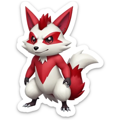 Shiny Red Anthro furry Zangoose-Obstagoon-Hybrid (full body) sticker