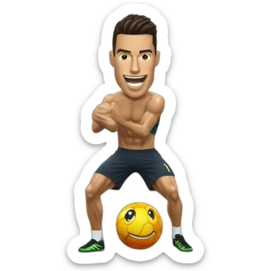 Crea un emoji tipo iPhone que esté la cara de cristiano Ronaldo sacando la lengua sticker