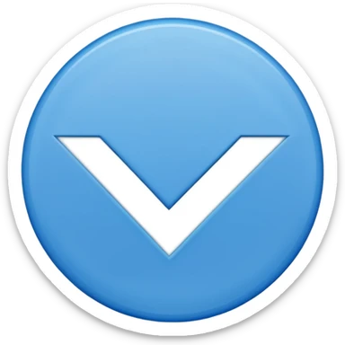 A blue circle with sharp edges outside the circle and a while tick inside sticker