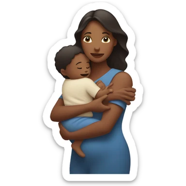 Mom holds the baby in her arms facing each other sticker