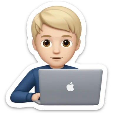 memoji boy iphone characters memoji with Laptop and a transparent background sticker
