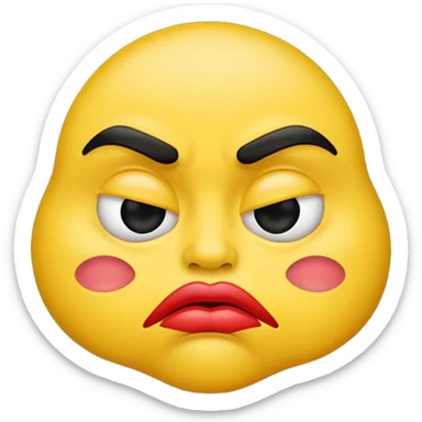 Make a grumpy kiss emoji sticker