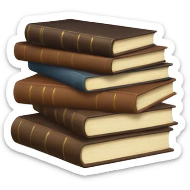 brown set of books on top of each other  sticker