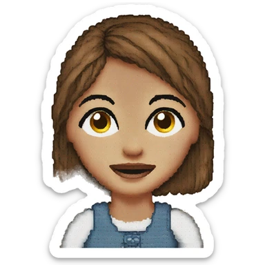 A girl Cross stitching sticker