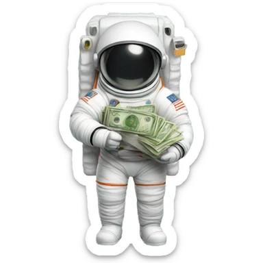 astronaut with money sticker