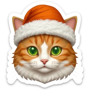 Un gato con gorro navideño sticker