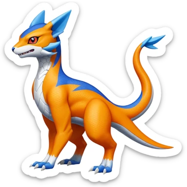 Gabite-Veemon-Digimon-Latias-Peppercat-Pokémon-Flamedramon-fusion-animal-hybrid-creature, Full body  sticker