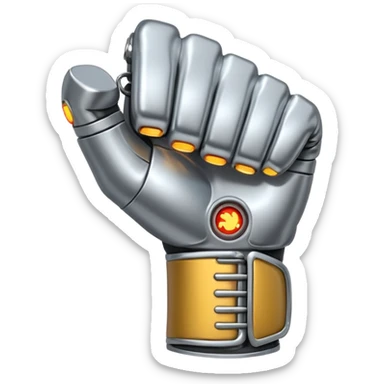 a sci fi themed fist punching in to the side with wires and tech detailing sticker