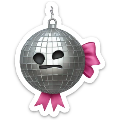disco ball with a bow sticker