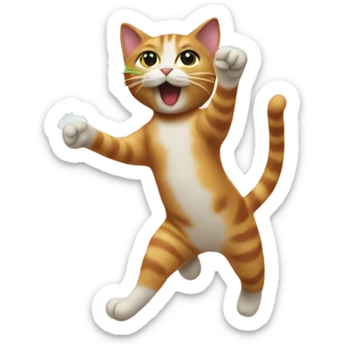 Cat dancing in catnip sticker