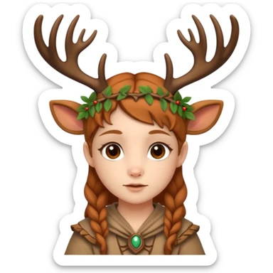 Cute Druid human like fawn sticker